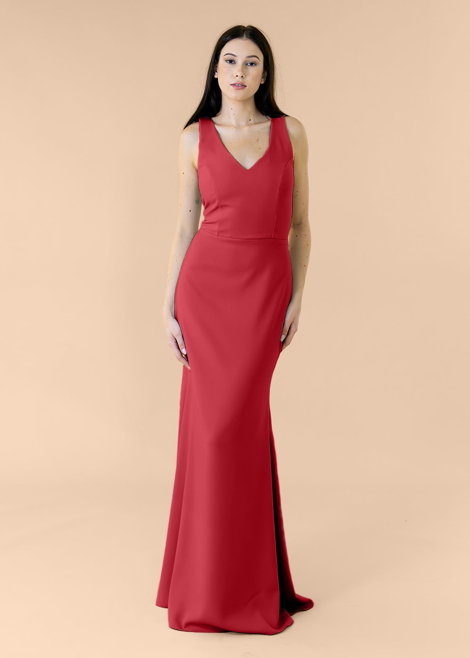 Vneck-Bell-Crepe-Crimson