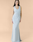 Vneck-Bell-Crepe-Silver