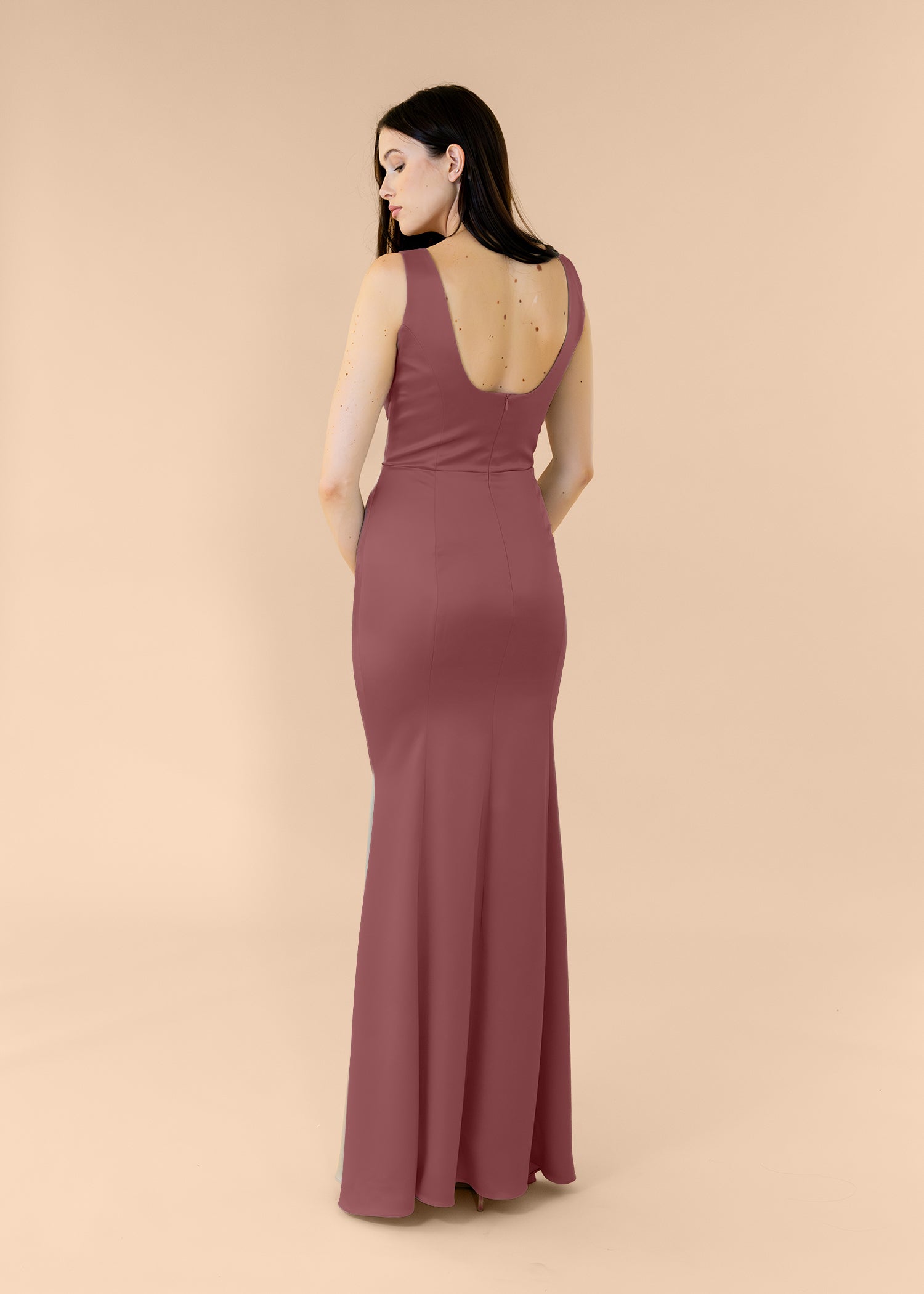 Vneck-Bell-Satin-Burgundy