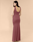 Vneck-Bell-Satin-Burgundy