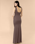 Vneck-Bell-Satin-Chocolate