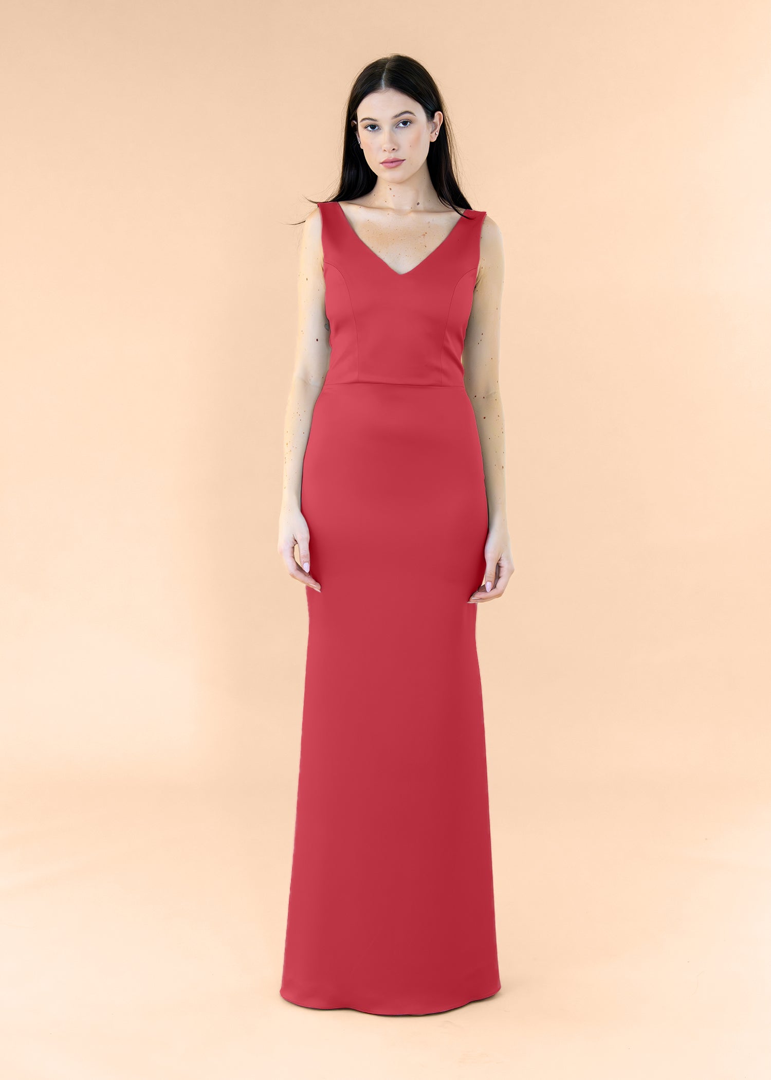 Vneck-Bell-Satin-Crimson