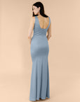 Vneck-Bell-Satin-DustyBlue