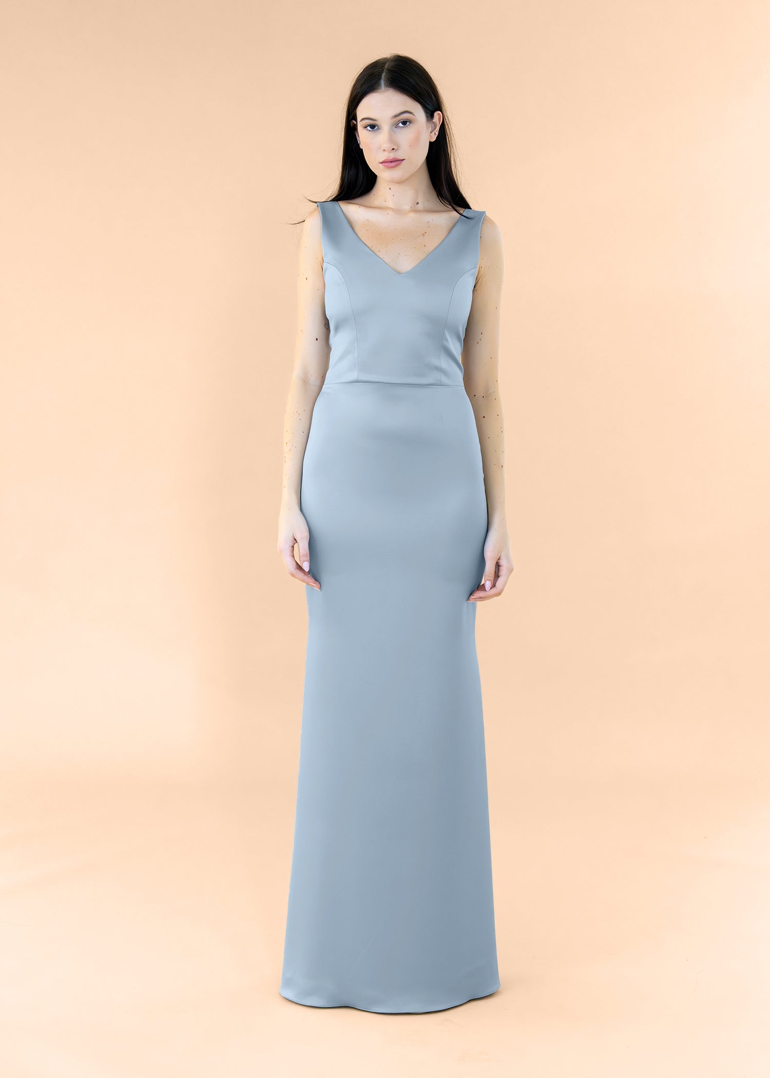 Vneck-Bell-Satin-DustyBlue