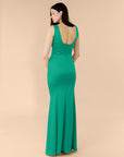 Vneck-Bell-Satin-Emerald