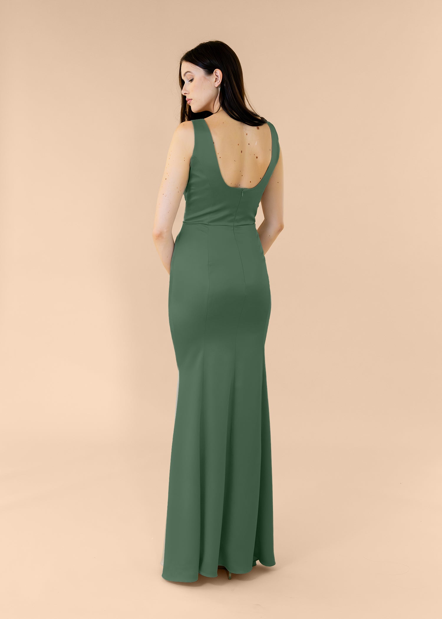 Vneck-Bell-Satin-ForestGreen