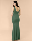 Vneck-Bell-Satin-ForestGreen