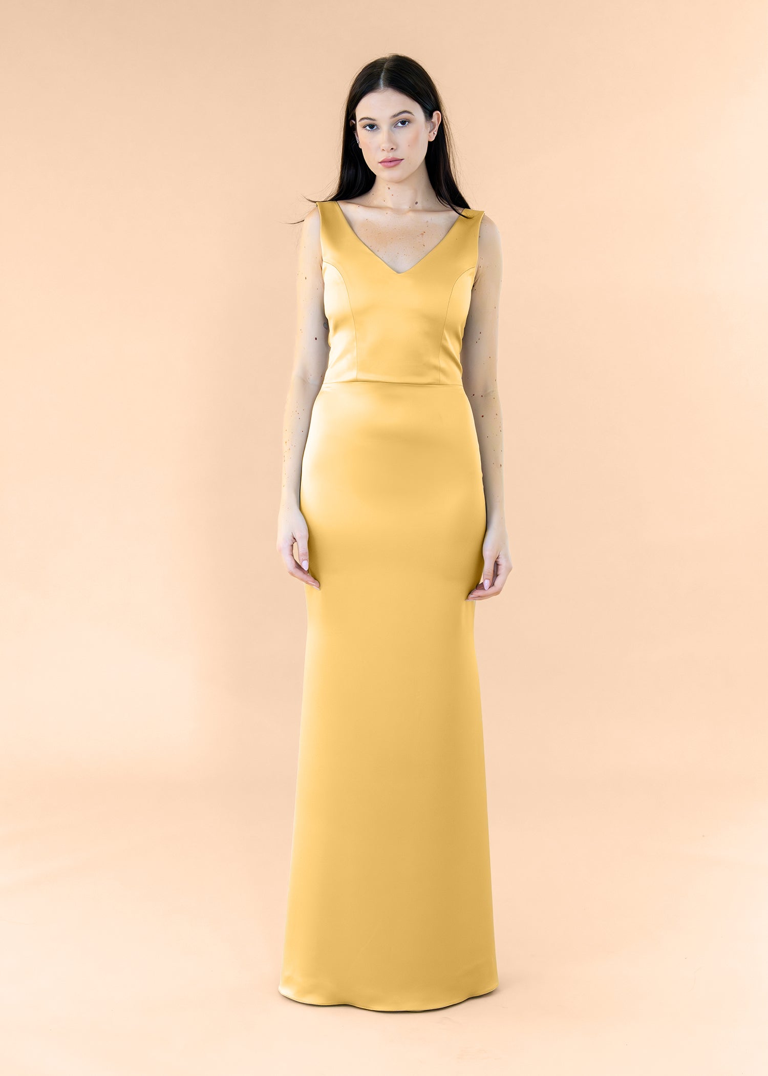 Vneck-Bell-Satin-Gold