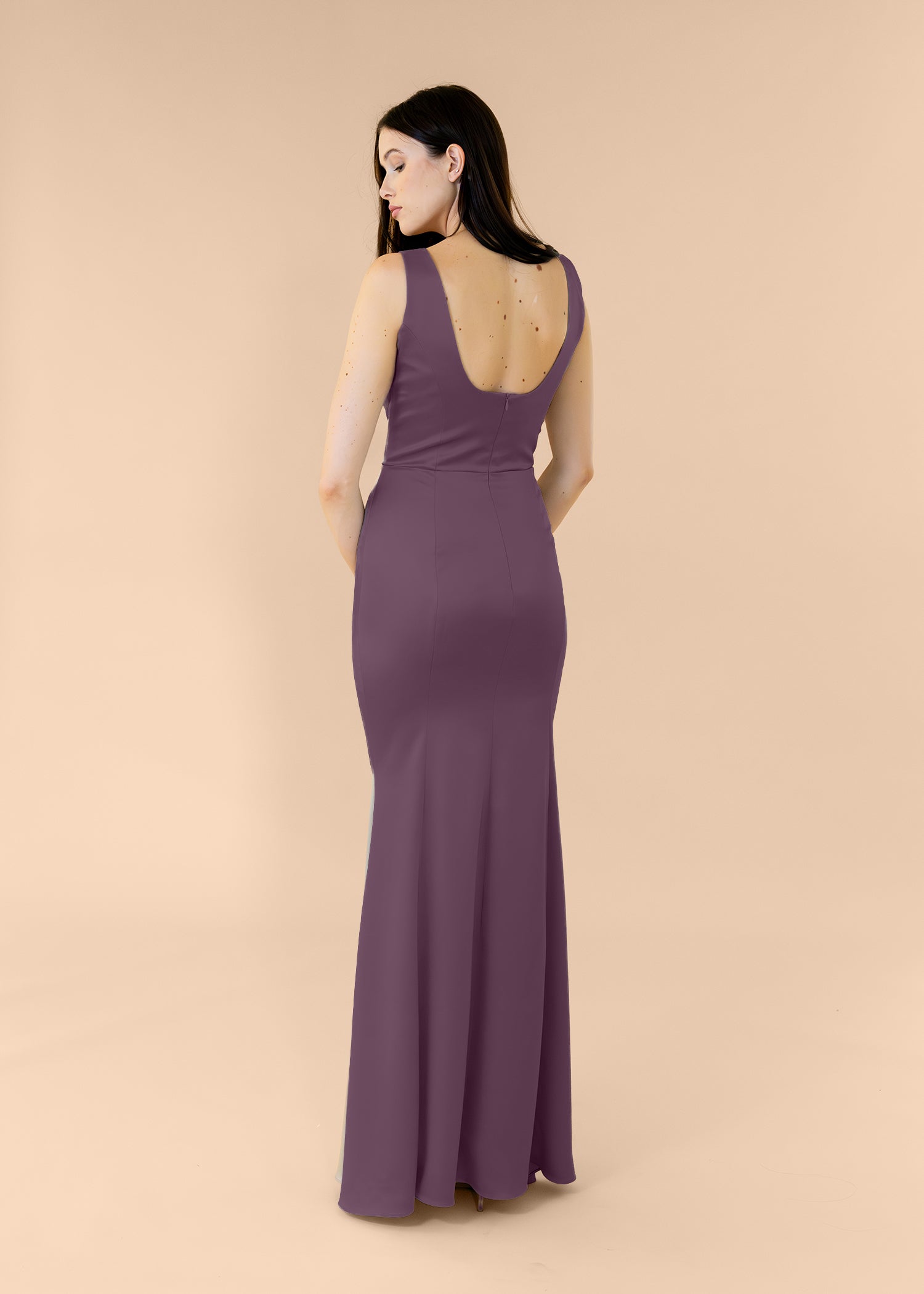 Vneck-Bell-Satin-Mahogany