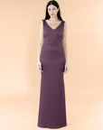 Vneck-Bell-Satin-Mahogany