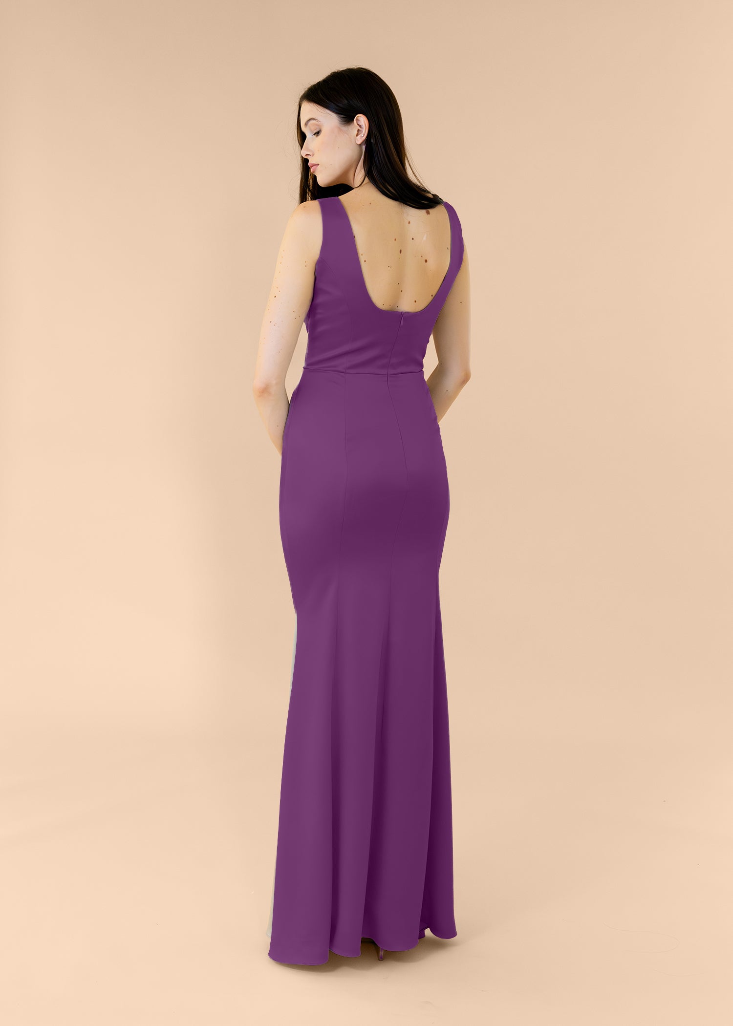 Vneck-Bell-Satin-Plum