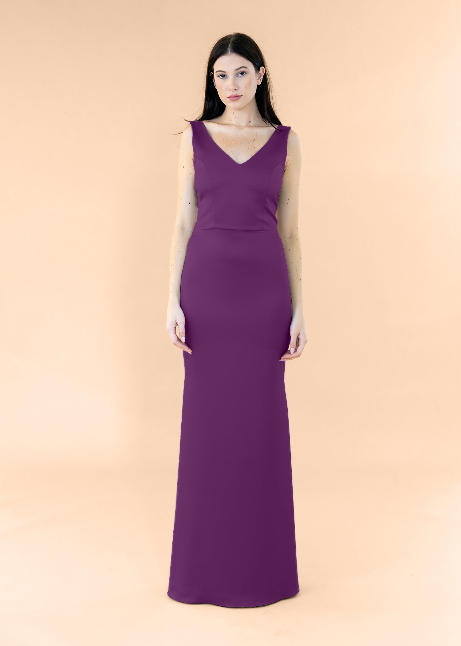 Vneck-Bell-Satin-Plum