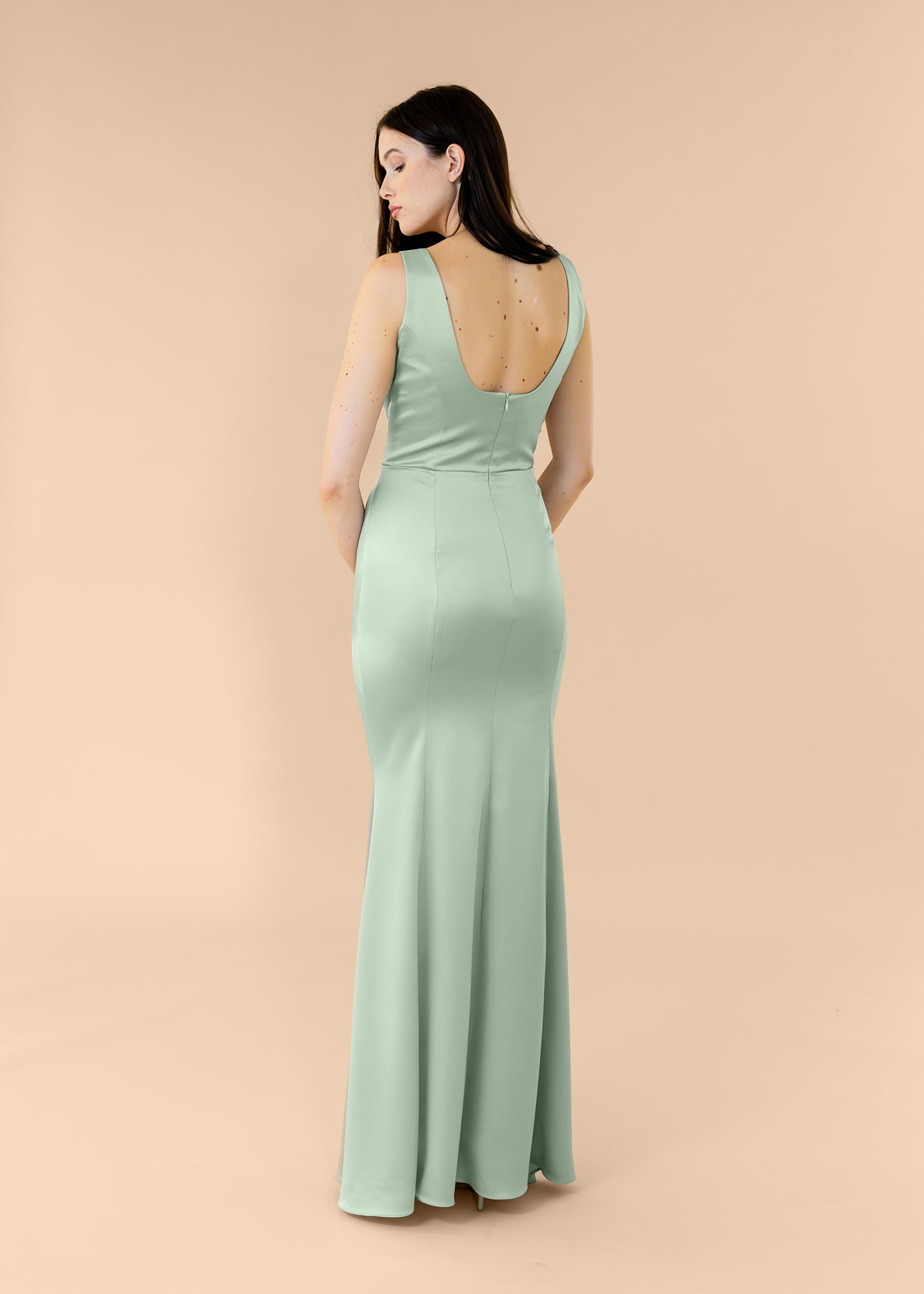 Vneck-Bell-Satin-Sage