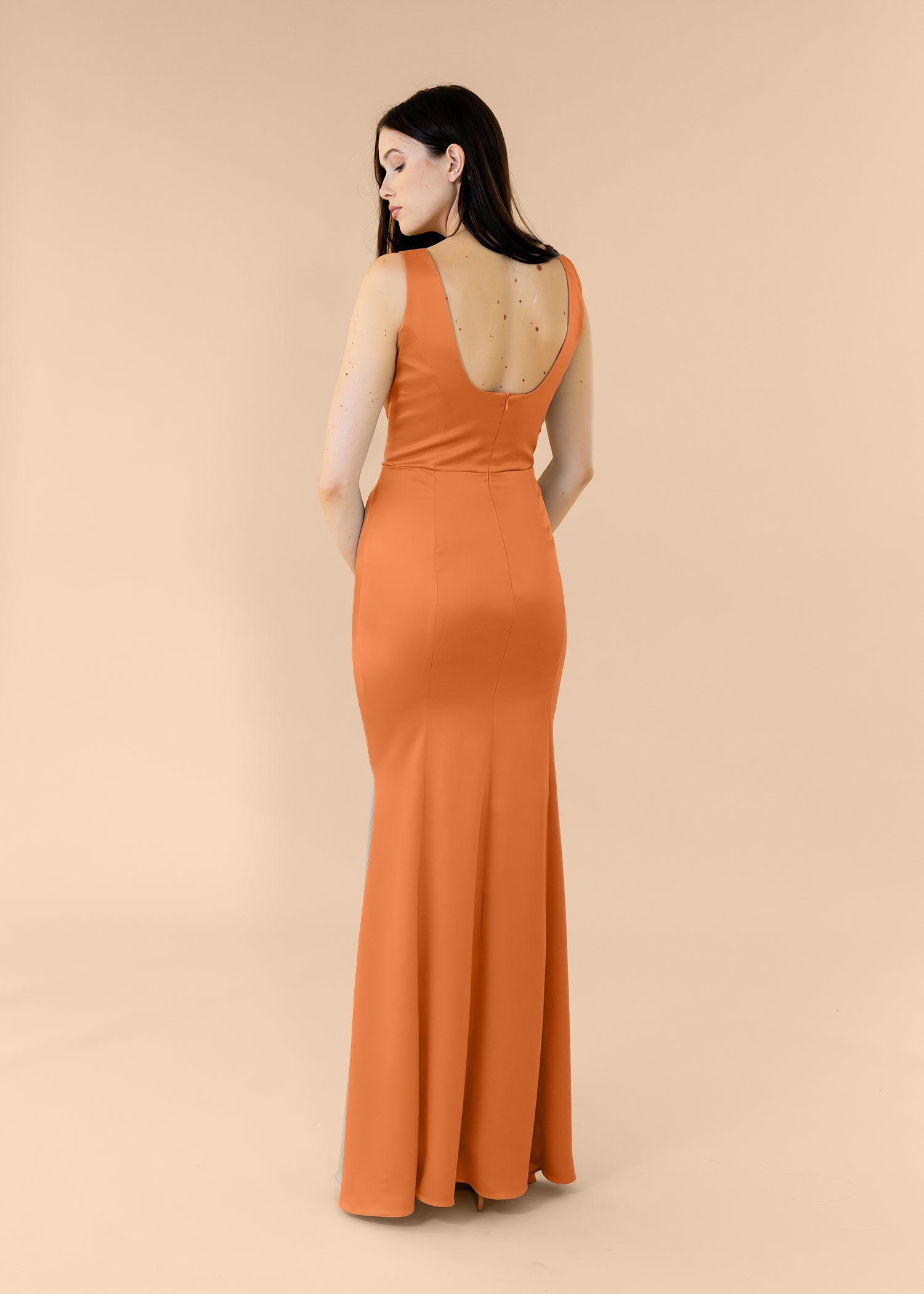 Vneck-Bell-Satin-Terracotta